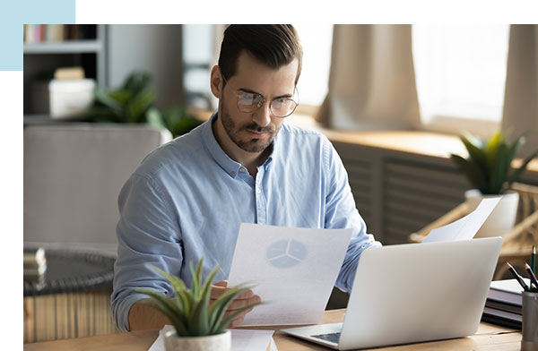 man analyzing data from a hoa reserve study